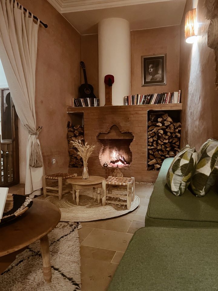 chimenea en hotel