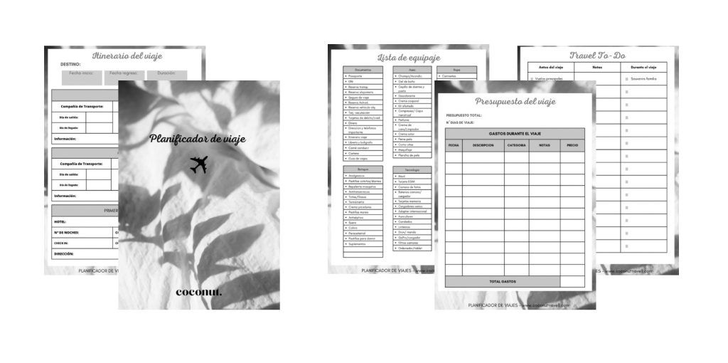 Planificador de viajes en PDF