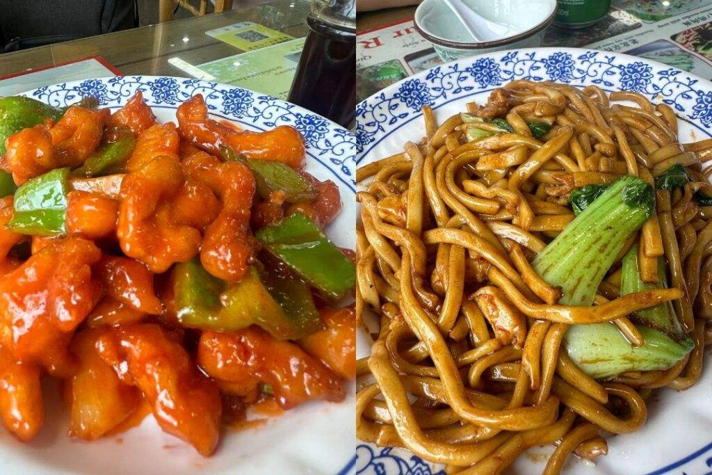 dos platos de comida china